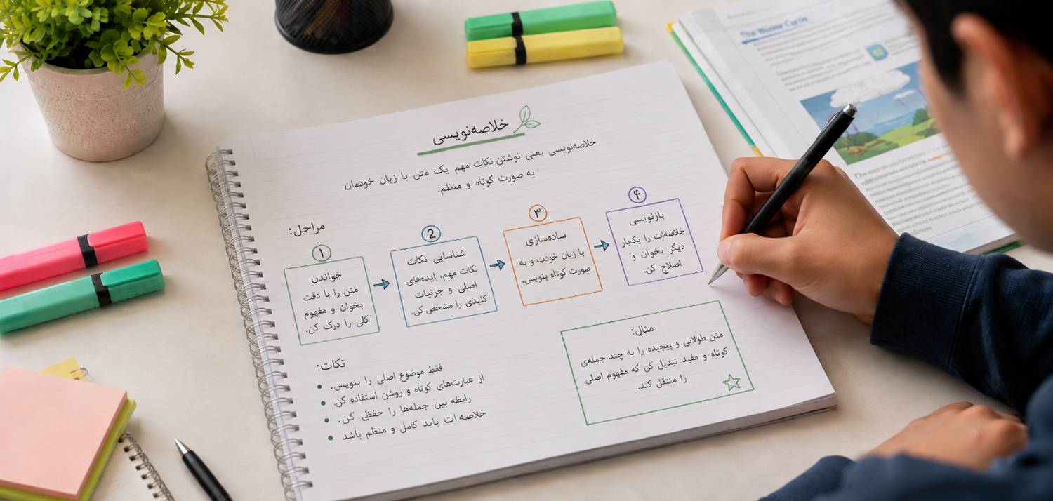 مراحل خلاصه نویسی اصولی دروس