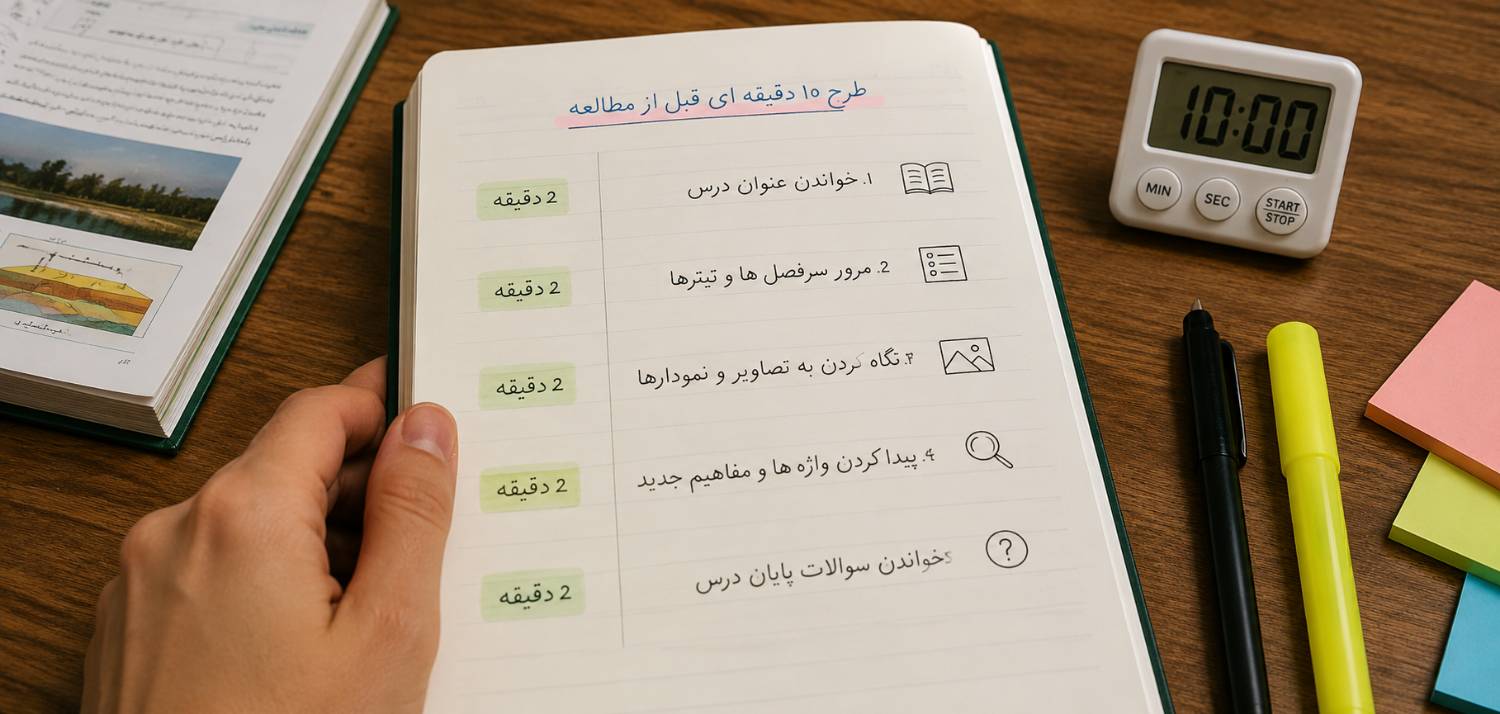 روش یادداشتبرداری سریع در پیش خوانی دروس